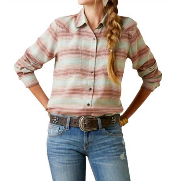 NEW ARIAT serape button down shirt in sagebrush - Picture 1 of 4